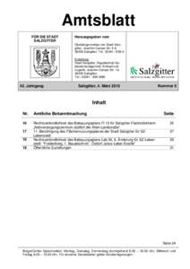 Amtsblatt FÜR DIE STADT SALZGITTER Herausgegeben vom Oberbürgermeister der Stadt Salzgitter, Joachim-Campe-Str. 6-8,