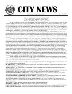 CITY NEWS www. delawarecity.delaware.gov June 18, 2010  DELAWARE CITY WATER QUALITY REPORT