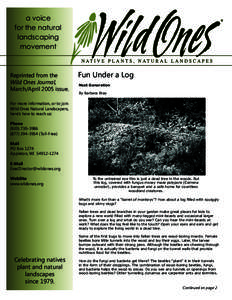 a voice for the natural landscaping movement  Reprinted from the