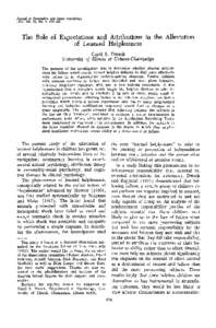 Journal oj Personality and Social Psychology 1975, Vol. 31, No. 4, [removed]The Role of Expectations and Attributions in the Alleviation of Learned Helplessness Carol S. Dweck