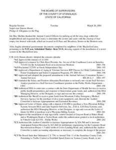 March 20, [removed]Board of Supervisors Minutes