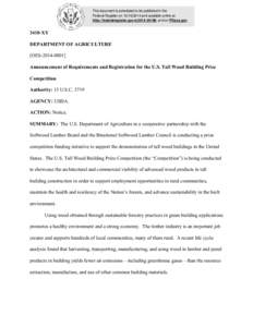 This document is scheduled to be published in the Federal Register on[removed]and available online at http://federalregister.gov/a[removed], and on FDsys.gov 3410-XY DEPARTMENT OF AGRICULTURE