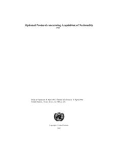 Optional Protocol concerning Acquisition of Nationality, 1961