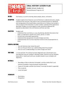 Microsoft Word - Oral History Lesson Plan - Middle