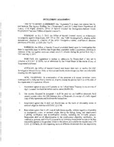 SETTLEMENT AGREEMENT  THIS SETTLEMENT AGREEMENT (the 