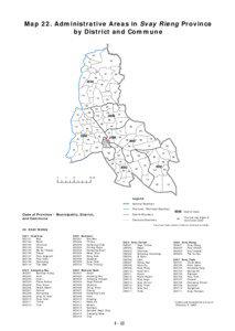 Map 22. Administrative Areas in Svay Rieng Province by District and Commune