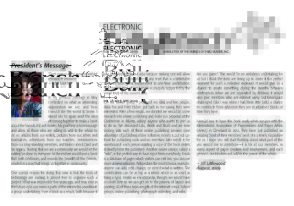 electronic vol 28 no 3 sept 2009 newsletter of the friends of dard hunter,Newsletter inc.