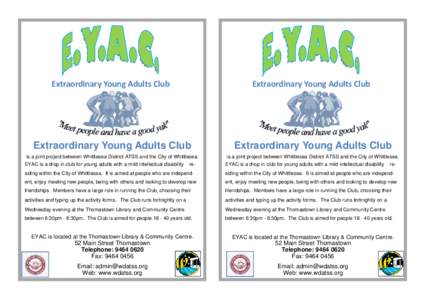 Extraordinary Young Adults Club   Extraordinary Young Adults Club  Extraordinary Young Adults Club