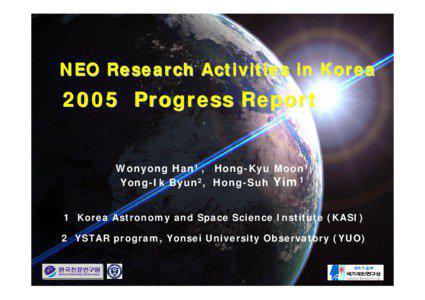 NEO Research Activities in Korea[removed]Progress Report