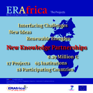 ERAfrica New Knowledge Partnerships The Projects  Interfacing Challenges