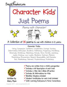 Character Kids  © Just Poems Poems with Character!