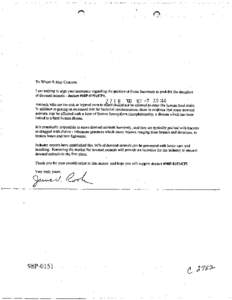 To Whom It May Concern: I am writing to urge your assistanceregarding the petition of Farm Sanctuary to prohibit the slaughter of downed animals - docket #f%P-0151KPl. Animals who are too sick or injured even to stand sh