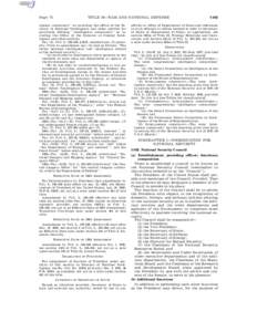 Page 71  TITLE 50—WAR AND NATIONAL DEFENSE ligence community’’ as including the Office of the Director of National Intelligence and other entities for provisions defining ‘‘intelligence community’’ as inclu