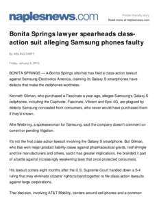 Bonita Springs lawyer spearheads class-action suit alleging Samsung phones faulty : Naples Daily News