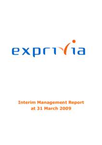 Interim Management Report at 31 March 2009 Interim Management Report at 31 MarchIndex