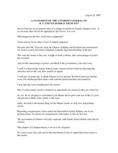 A STATEMENT BY THE ATTORNEY GENERAL ON R. V. STEVEN MURRAY TRUSCOTT