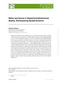 Matter and Gravity in Warped Extradimensional Models: Reinterpreting Randall-Sundrum