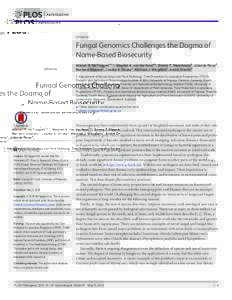 Fungal Genomics Challenges the Dogma of Name-Based Biosecurity
