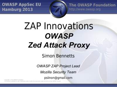 OWASP AppSec EU Hamburg 2013 The OWASP Foundation http://www.owasp.org