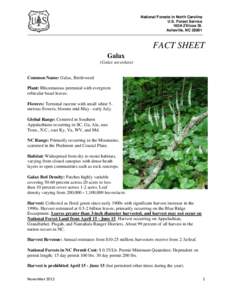 National Forests in North Carolina U.S. Forest Service 160A Zillicoa St. Asheville, NC[removed]FACT SHEET