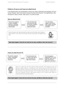 10022 & 10023 Attachment and Transitions  Student Workbook Patterns of secure and insecure attachment In the diagrams below, the characteristics of secure and insecure attachment are presented. The term