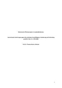 Elektronische Pflichtexemplare in Landesbibliotheken:  Ausreichende Vorkehrungen gegen die unzulässige Vervielfältigung, Veränderung und Verbreitung gemäß § 4 Abs. 6 S. 2 PEG NRW  Prof. Dr. Thomas Hoeren, Münster