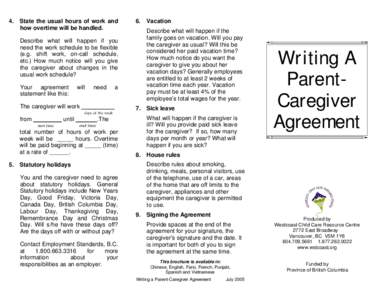 Microsoft Word - Writing A Parent Caregiver Agreement Brochure, July 2005.doc