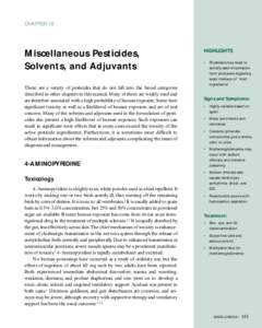 Recognition and Management of Pesticide Poisonings
