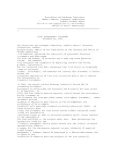 Securities and Exchange Commission Federal Deposit Insurance Corporation Federal Reserve Board Office of the Comptroller of the Currency Office of Thrift Supervision ______________________________________________________