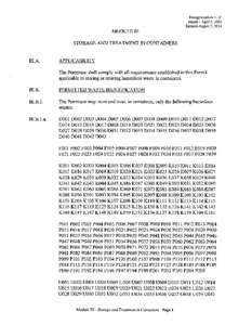 EnergySolutions LLC Issued - April 4,2003 Re vised-August 7, 2014 MODULE III STORAGE AND TREATMENT IN CONTAINERS