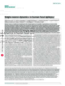 a r t ic l e s  Single-neuron dynamics in human focal epilepsy © 2011 Nature America, Inc. All rights reserved.