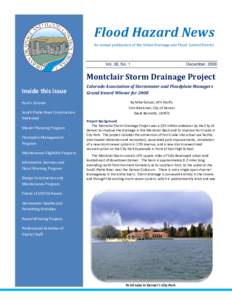 Flood Hazard News An annual publication of the Urban Drainage and Flood Control District Vol. 38, No. 1  December, 2008
