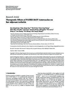 Therapeutic Effects of PADRE-BAFF Autovaccine on Rat Adjuvant Arthritis