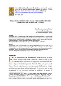 JORDÁN MONTES, Juan Francisco. “De las fiestas del Lunes de Aguas al cortejo de San Genarín: caos ritualizado, avatares del carnaval”. Culturas Populares. Revista Electrónica 7 (julio-diciembre 2008), 21 pp.