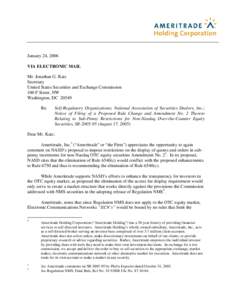 January 24, 2006 VIA ELECTRONIC MAIL Mr. Jonathan G. Katz Secretary United States Securities and Exchange Commission 100 F Street, NW