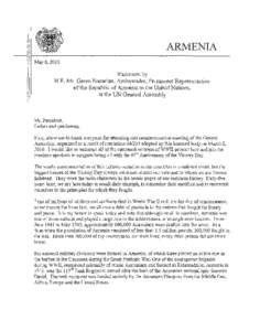 ARMENIA May 6, 2010 Statement by RE. Mr. Garen Nazarian, Ambassador, Permanent Representative of the Republic of Armenia to the United Nations,