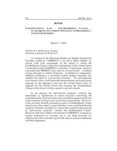 First Amendment to the United States Constitution / Establishment Clause / Lemon v. Kurtzman / United States Constitution / Separation of church and state / Mitchell v. Helms / Agostini v. Felton