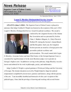 News Release i Superior Court of Fulton County 185 Central Ave., S.W. Atlanta, GA 30303