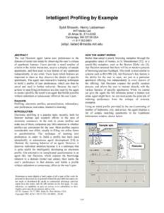 Design / Computing / Human–computer interaction / Knowledge representation / Software agent / Personalization / Intelligent agent / Recommender system / User interface design / Artificial intelligence / User interface techniques / Information science