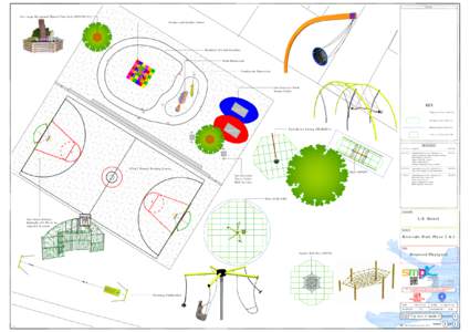 NOTES  2no Large Hexagonal Planter/Tree Seat (PD1500-83) Snakes and Ladders Game  Roadway Ground Graphics