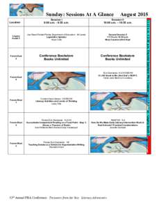 Sunday: Sessions At A Glance  August 2015 Session II 10:00 a.m. – 10:55 a.m.