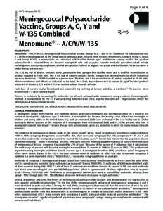 Meningococcal Polysaccharide Vaccine, Groups A, C, Y, W135 Combined (Menomune)