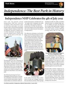National Park Service U.S. Department of the Interior Park News  Independence: The Best Park in History