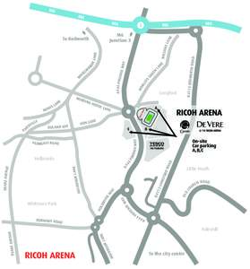 Ricoh Arena Park and Walk map 2013