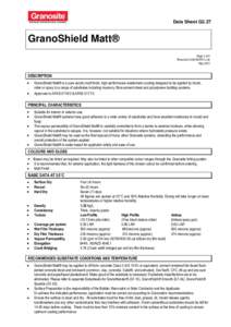 Data Sheet G2.27  GranoShield Matt® Page 1 of 2 Resource CodeLine May 2013