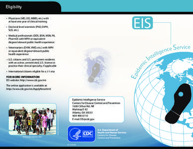 Epidemic Intelligence Service brochure