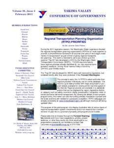 Volume 39...Issue 2 February 2012 YAKIMA VALLEY CONFERENCE OF GOVERNMENTS