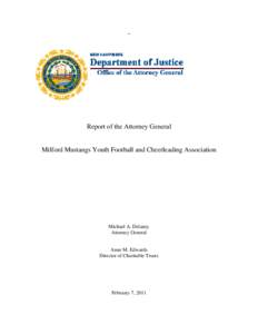 -  Report of the Attorney General Milford Mustangs Youth Football and Cheerleading Association