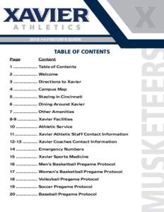 [removed]Visitor’s Guide  Table of Contents Page	  Content