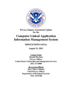 Department of Homeland Security Privacy Impact Assessement Update